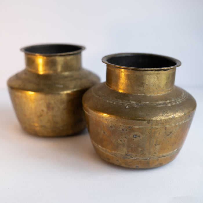 Round Brass Vases