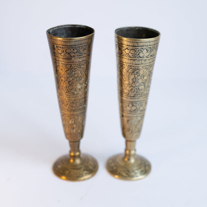 Pair of Brass Vases