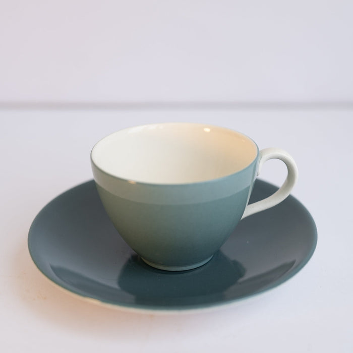 Pair of Coffee Cups and Saucers - Teal